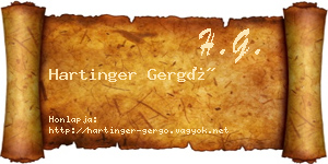 Hartinger Gergő névjegykártya